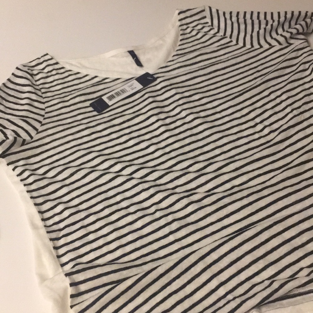 NYDJ tunic white black stripe long sleeve L - Picture 4 of 4